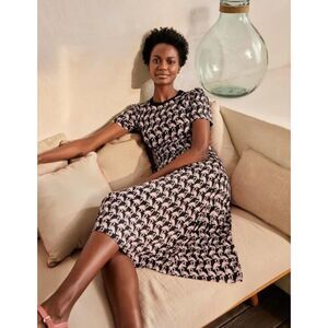 Boden JO815 Flamingo Pattern Short Sleeve Dress Women's Size 4R NWT